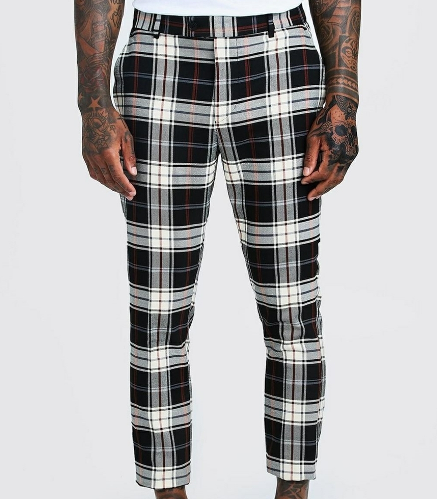 Summer Tartan Smart Cropped Formal Trouser